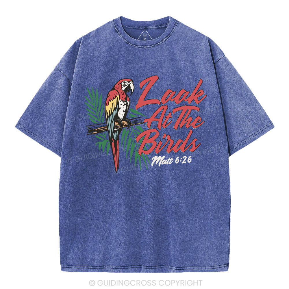 Look At The Birds Christian Washed T-Shirt