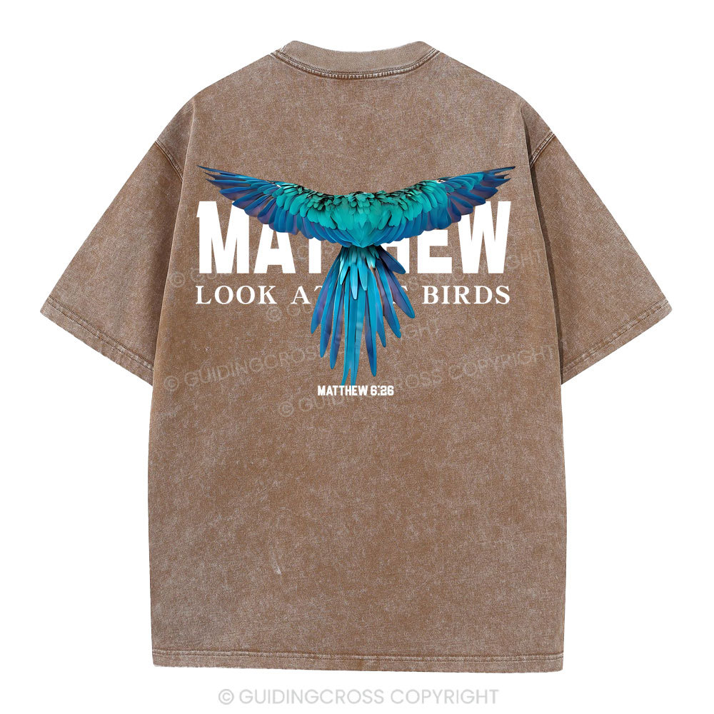 Look At The Birds Christian Washed T-Shirt