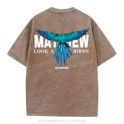 Look At The Birds Christian Washed T-Shirt
