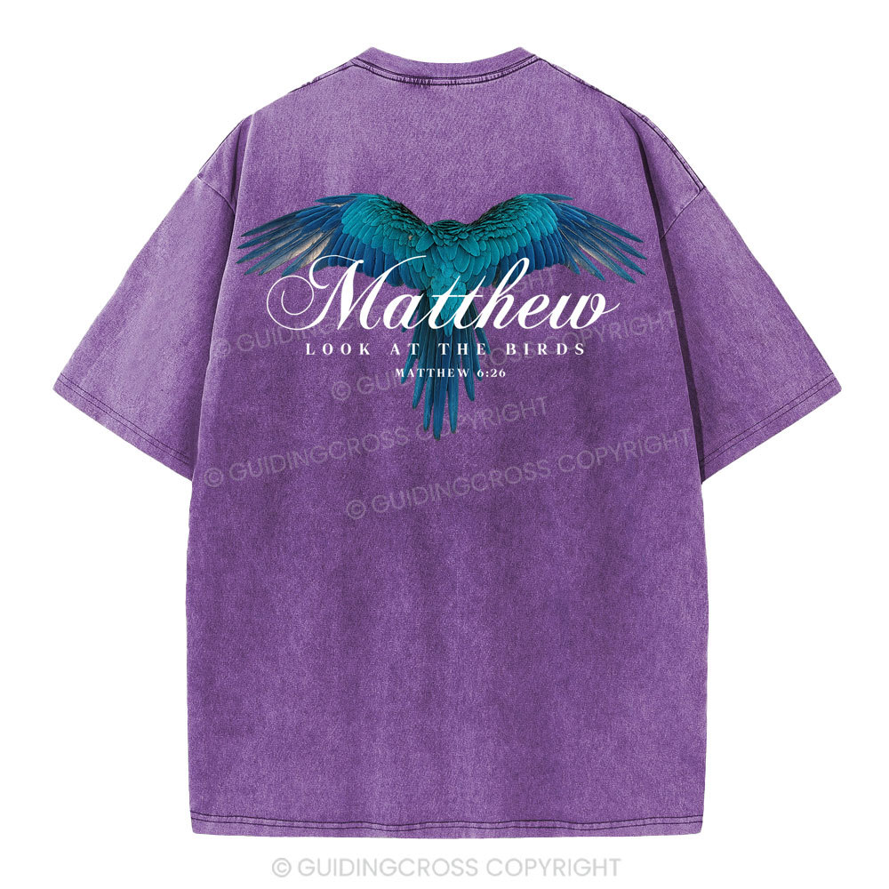 Look At The Birds Christian Washed T-Shirt
