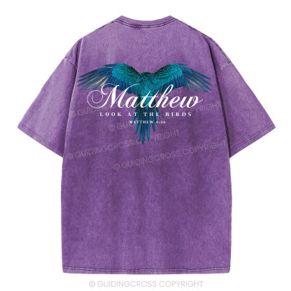 Look At The Birds Christian Washed T-Shirt
