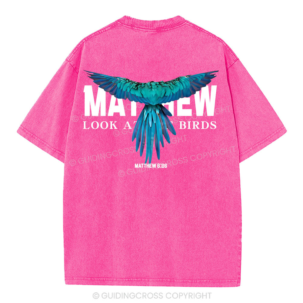 Look At The Birds Christian Washed T-Shirt