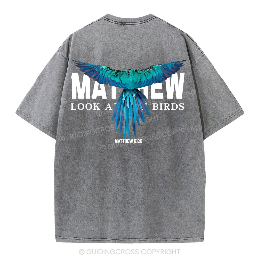 Look At The Birds Christian Washed T-Shirt