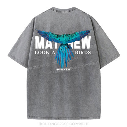 Look At The Birds Christian Washed T-Shirt