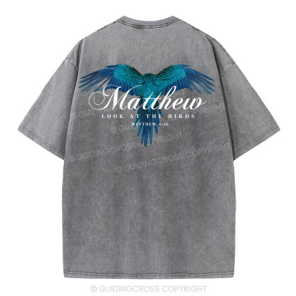 Look At The Birds Christian Washed T-Shirt