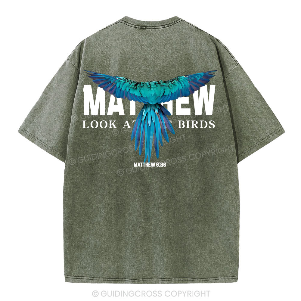 Look At The Birds Christian Washed T-Shirt