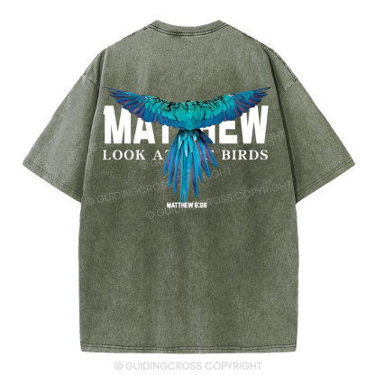Look At The Birds Christian Washed T-Shirt
