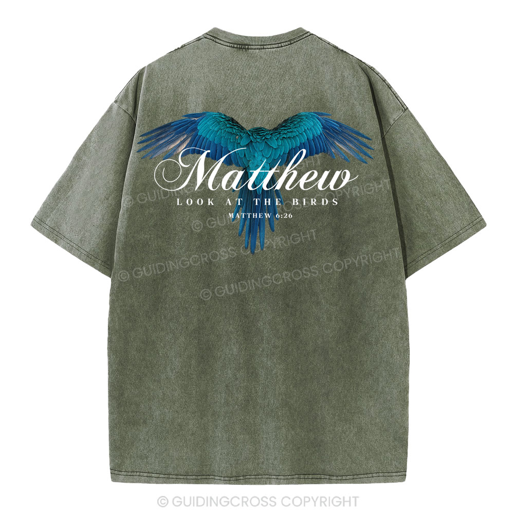 Look At The Birds Christian Washed T-Shirt