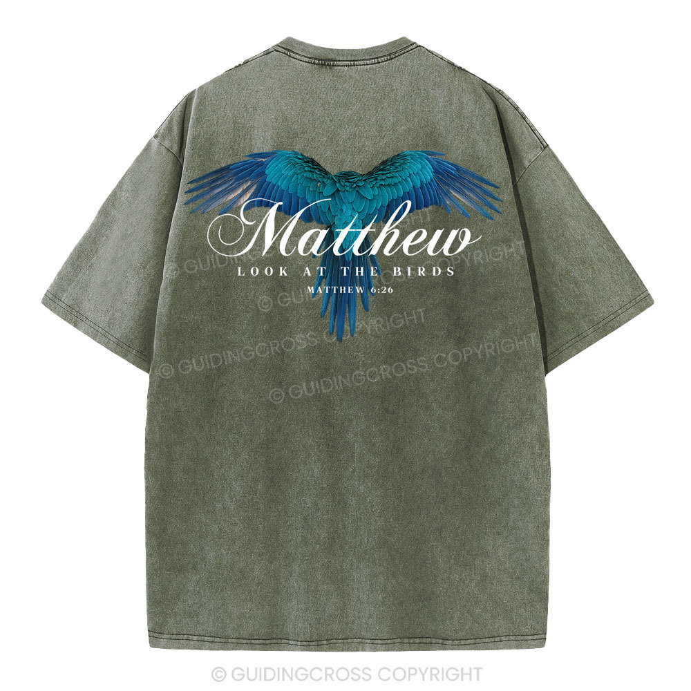 Look At The Birds Christian Washed T-Shirt