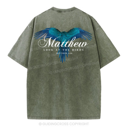 Look At The Birds Christian Washed T-Shirt