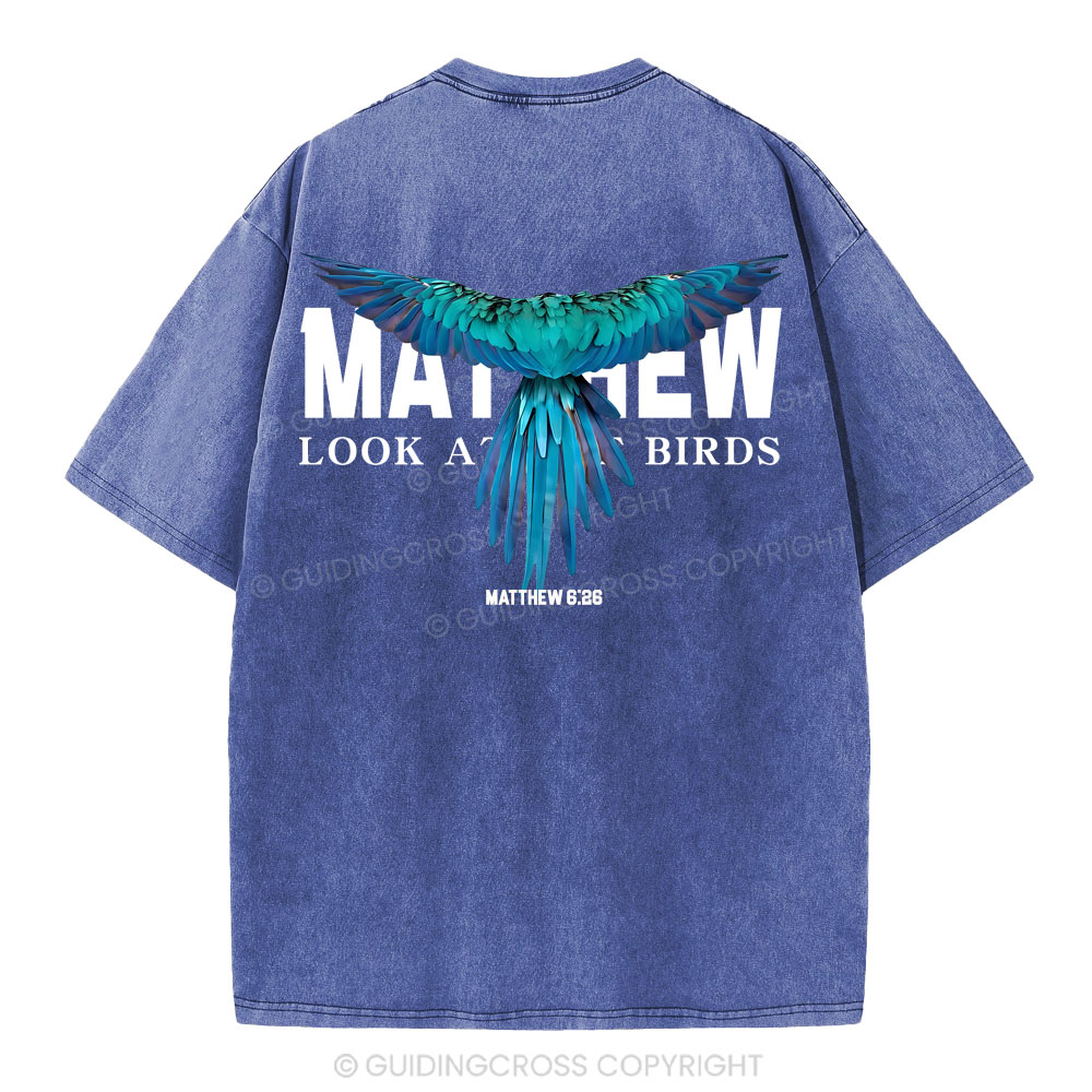 Look At The Birds Christian Washed T-Shirt