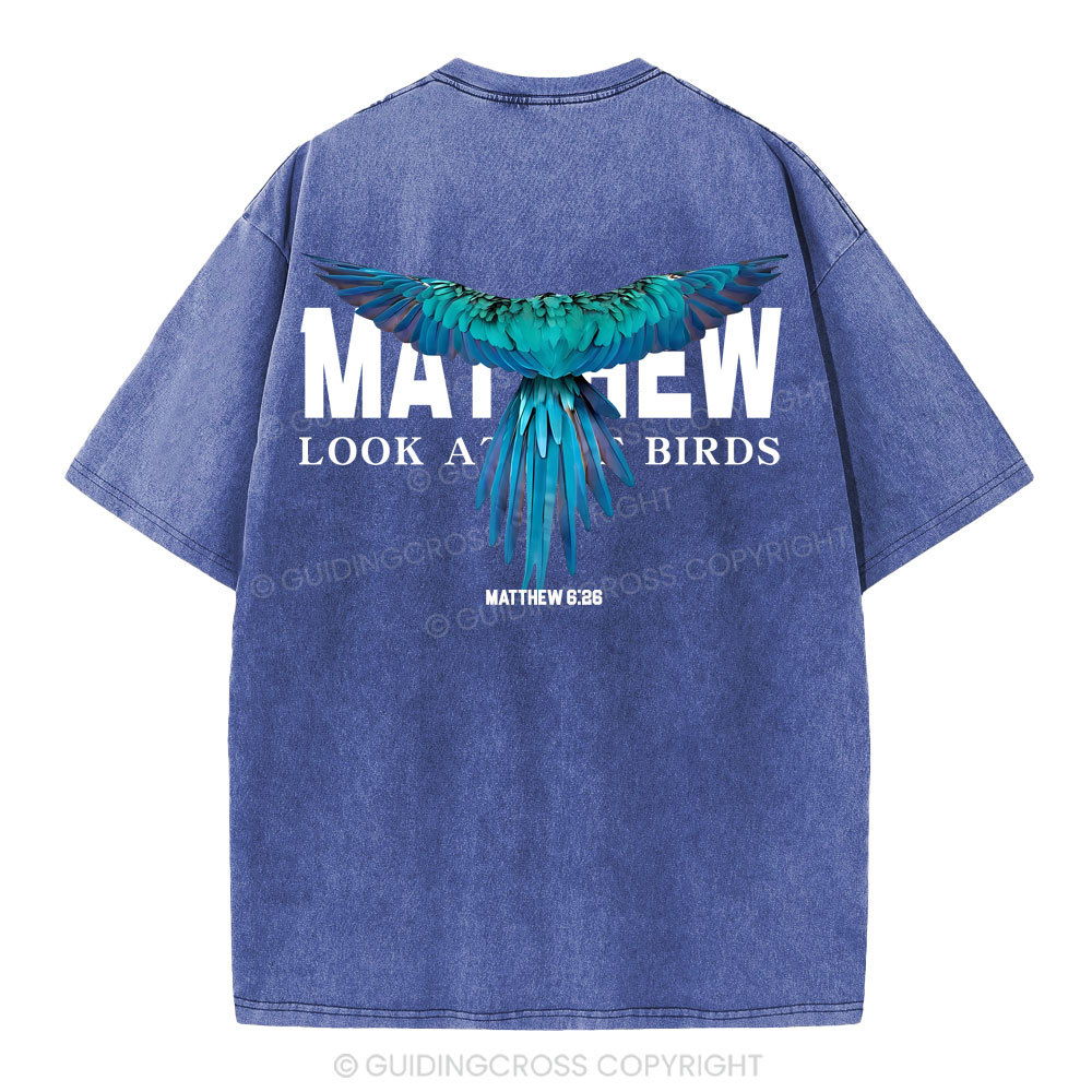 Look At The Birds Christian Washed T-Shirt