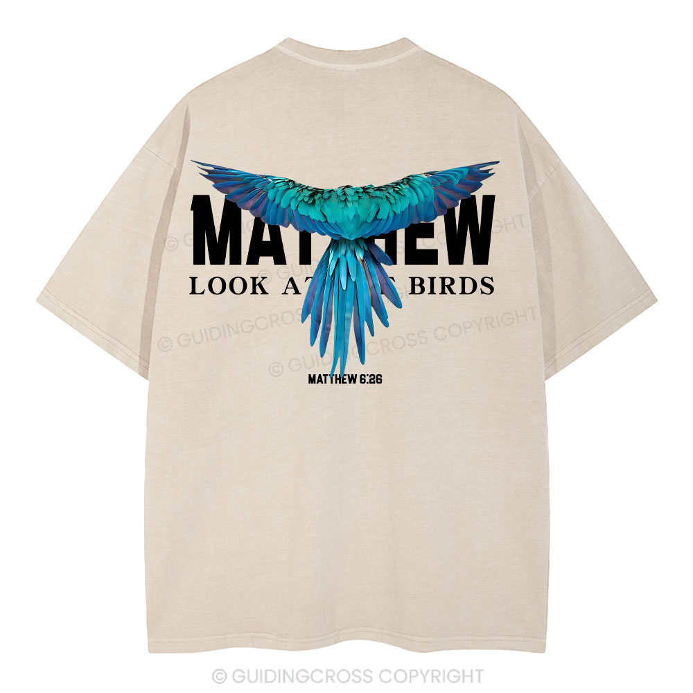 Look At The Birds Christian Washed T-Shirt