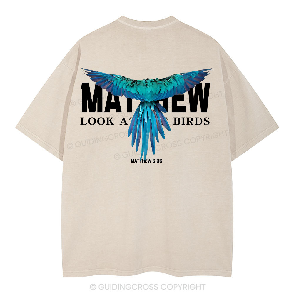 Look At The Birds Christian Washed T-Shirt