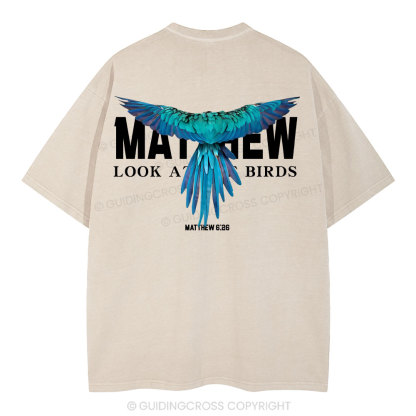 Look At The Birds Christian Washed T-Shirt