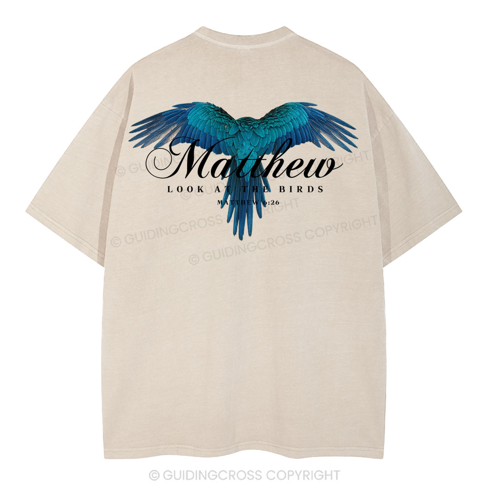 Look At The Birds Christian Washed T-Shirt