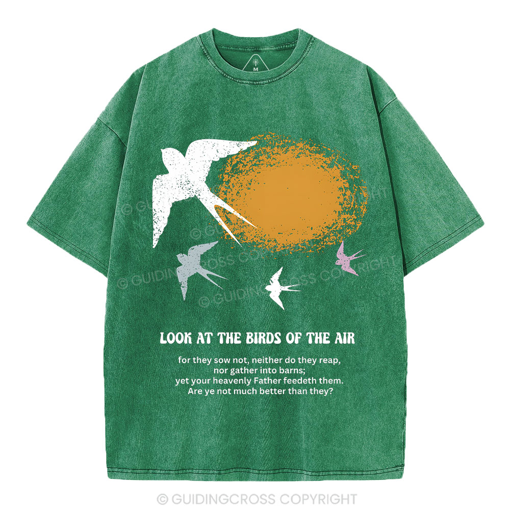 Look At The Birds Of The Air Christian Washed T-Shirt