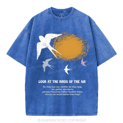 Look At The Birds Of The Air Christian Washed T-Shirt