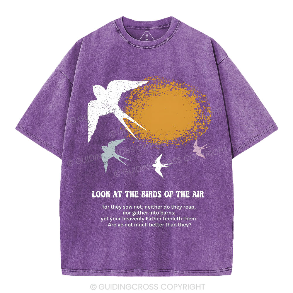 Look At The Birds Of The Air Christian Washed T-Shirt