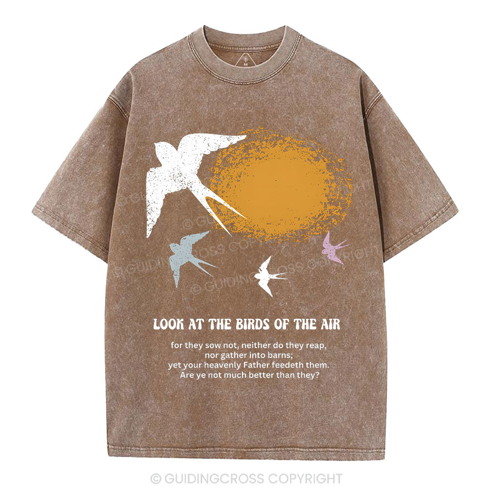Look At The Birds Of The Air Christian Washed T-Shirt
