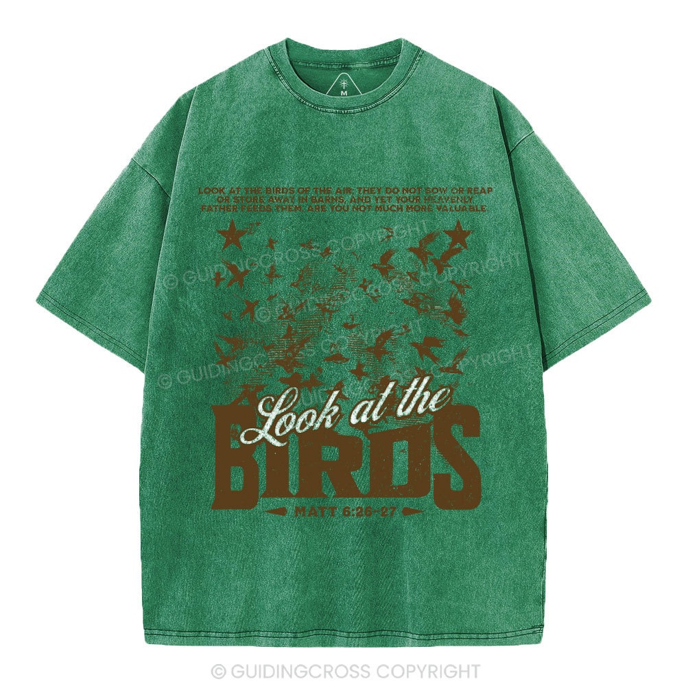 Look At The Birds Of The Air Christian Washed T-Shirt