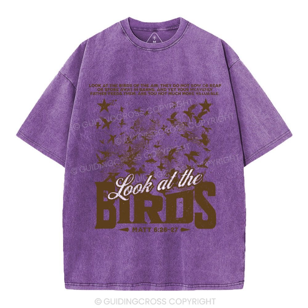 Look At The Birds Of The Air Christian Washed T-Shirt