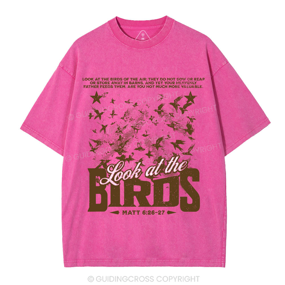 Look At The Birds Of The Air Christian Washed T-Shirt