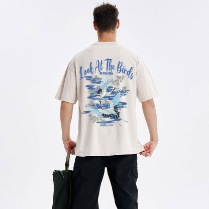 Look At The Birds Of The Sky Christian Washed T-Shirt