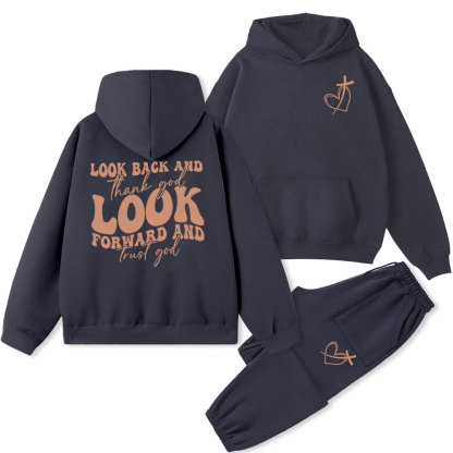 Look Back And Thank God Christian Fleece Hoodie Set