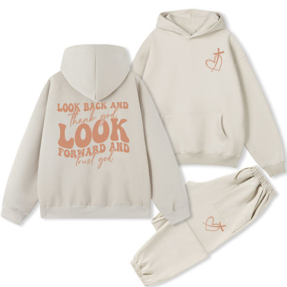 Look Back And Thank God Christian Fleece Hoodie Set