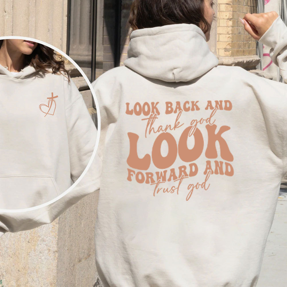 Look Back And Thank God Christian Fleece Hoodie Set