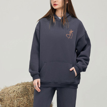 Look Back And Thank God Christian Fleece Hoodie Set