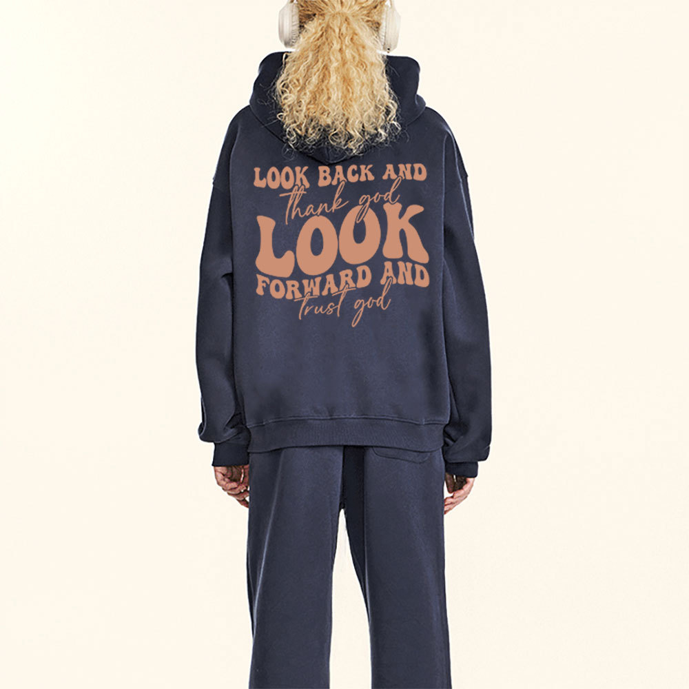 Look Back And Thank God Christian Fleece Hoodie Set