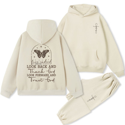Look Back And Thank God Christian Premium Fleece Hoodie Set