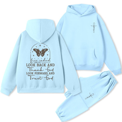 Look Back And Thank God Christian Premium Fleece Hoodie Set