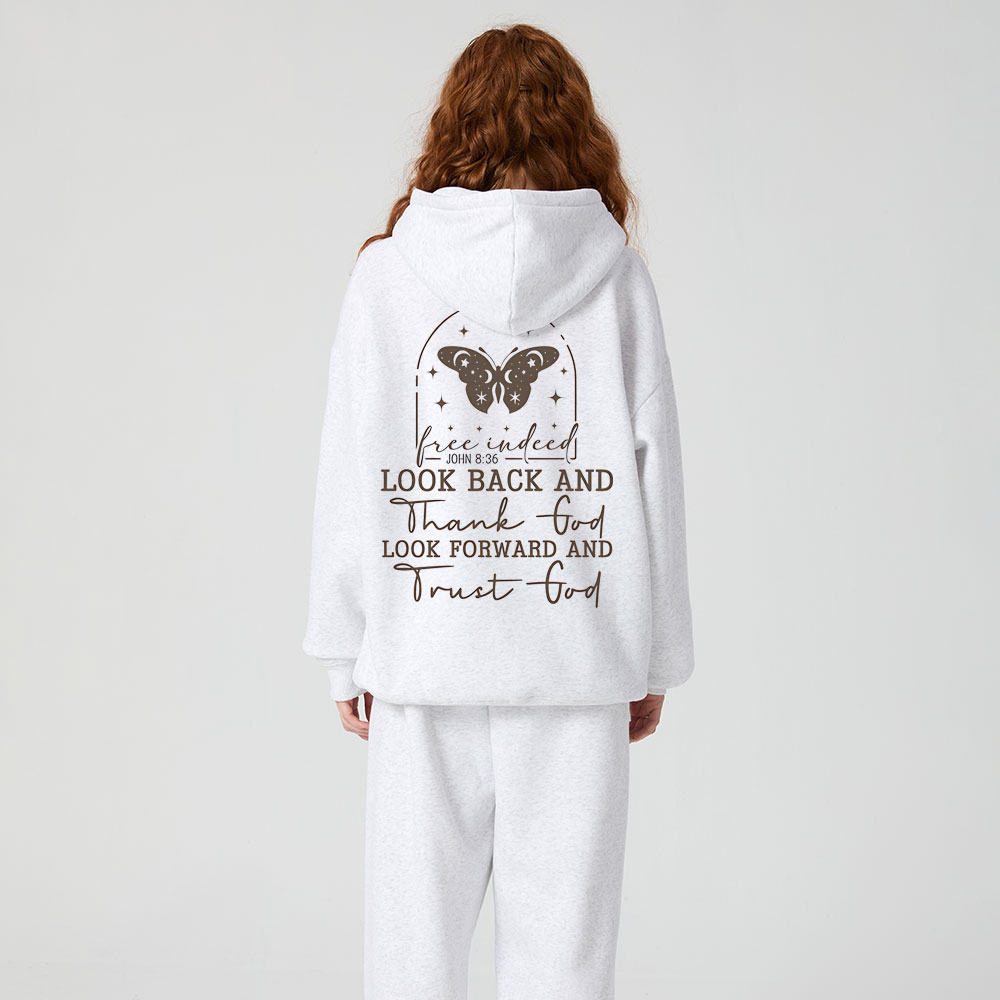 Look Back And Thank God Christian Premium Fleece Hoodie Set
