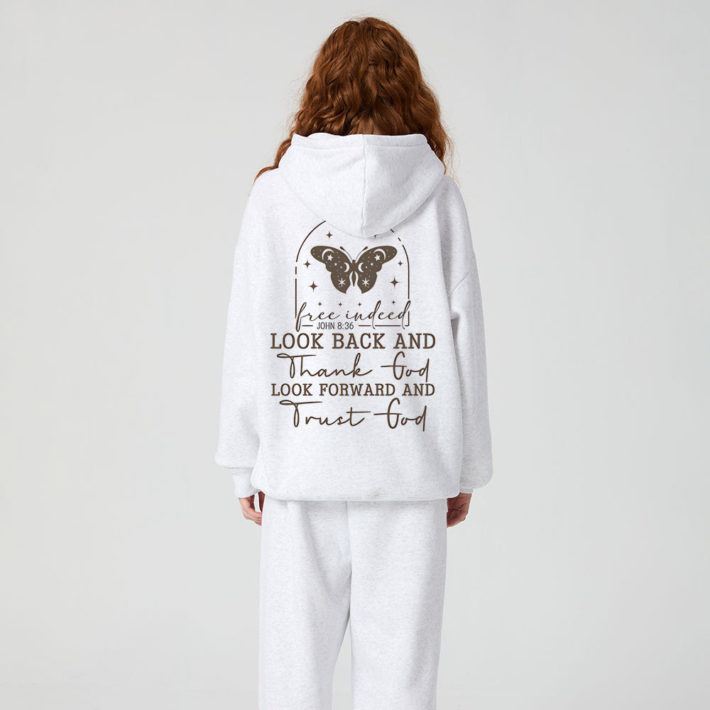 Look Back And Thank God Christian Premium Fleece Hoodie Set
