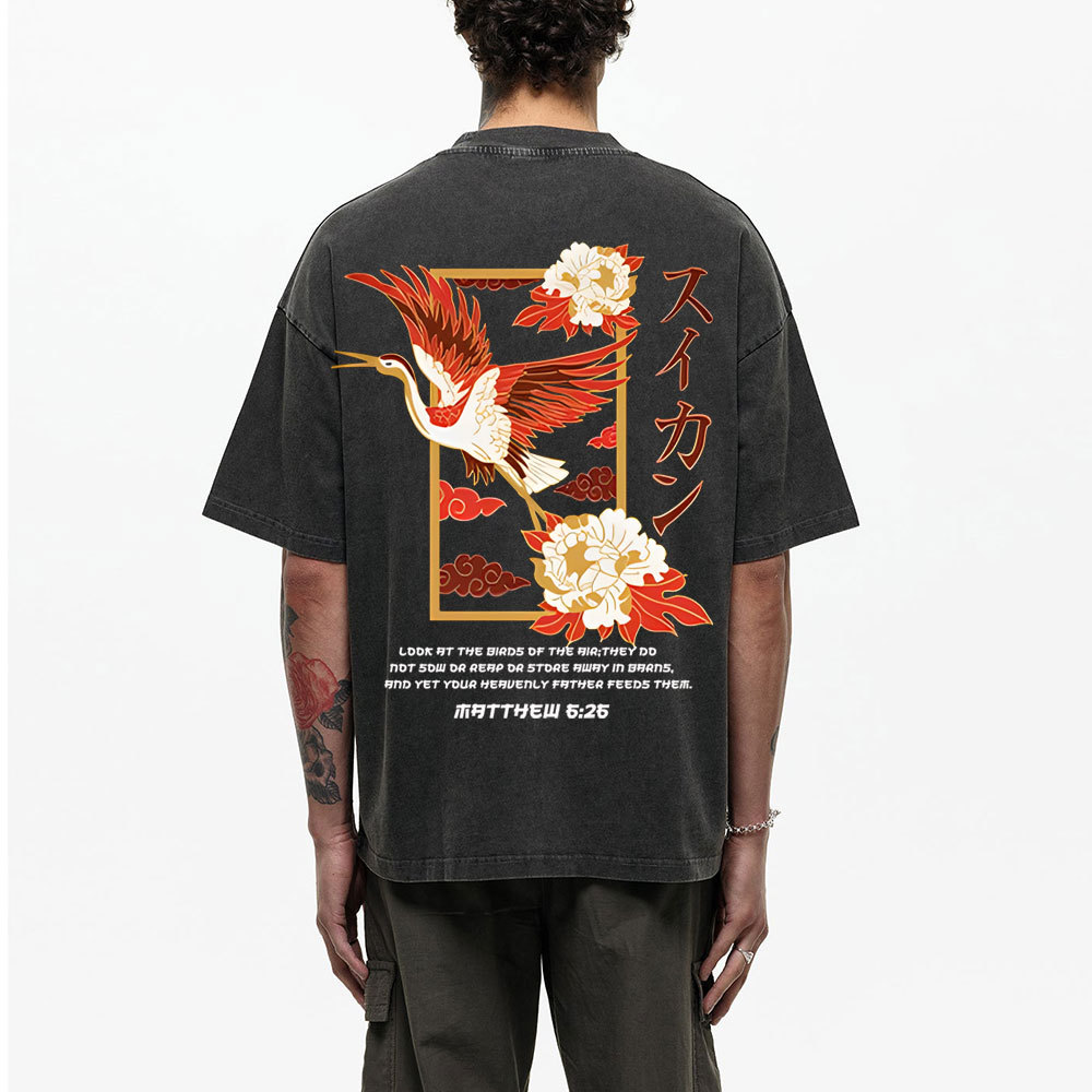 Look at the birds  Christian Washed T-Shirt