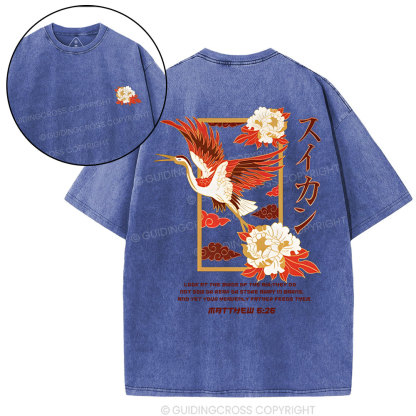 Look at the birds  Christian Washed T-Shirt