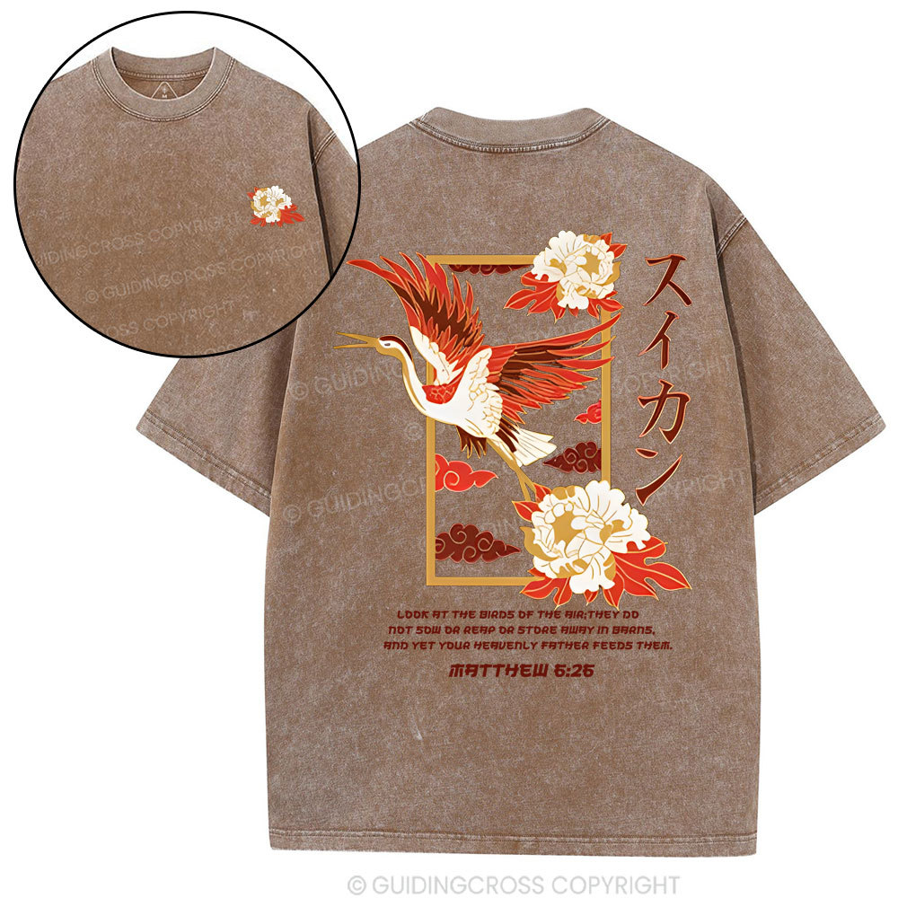 Look at the birds  Christian Washed T-Shirt