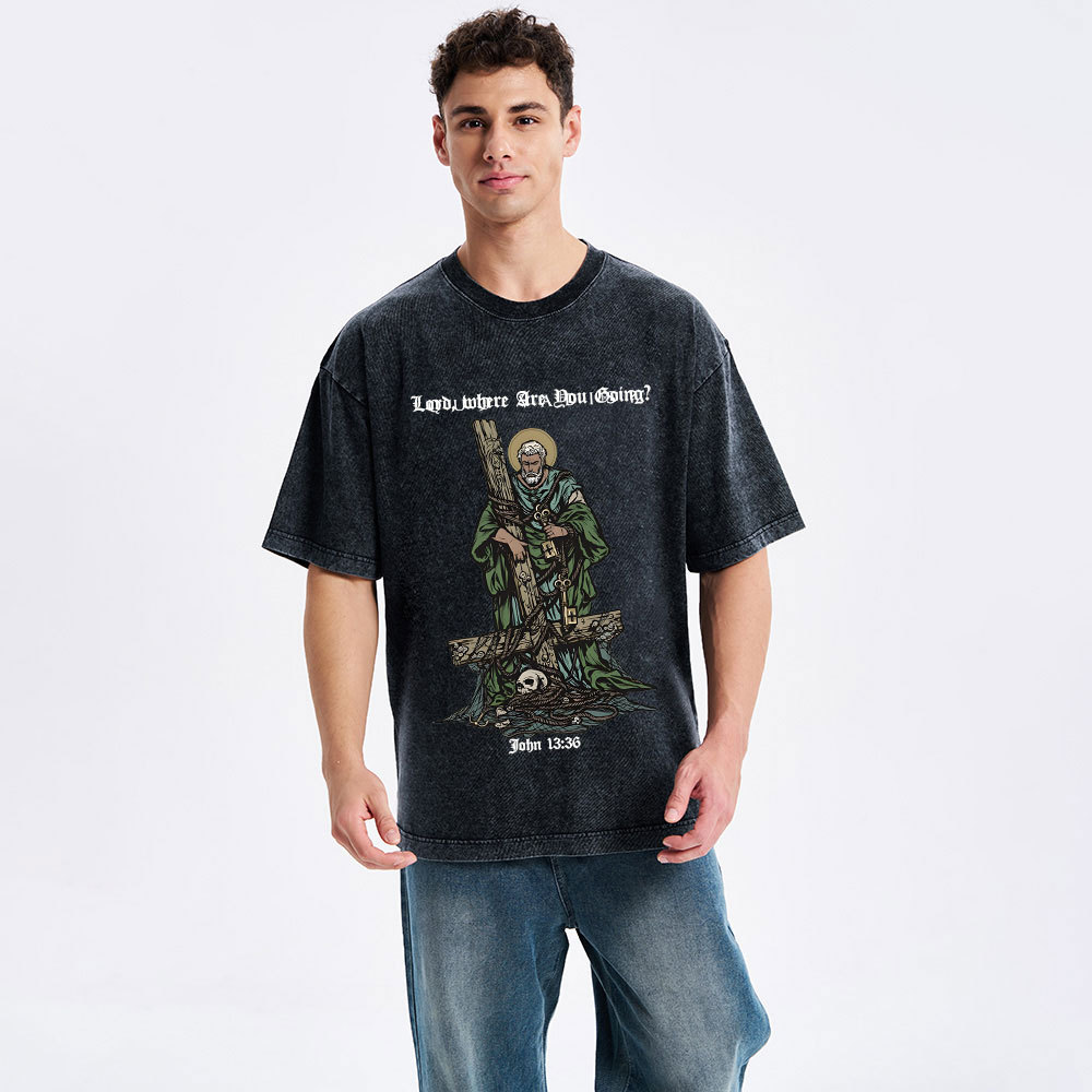 Where The Spirit Of The Lord CHristian Washed T-Shirt