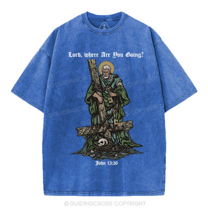 Where The Spirit Of The Lord CHristian Washed T-Shirt