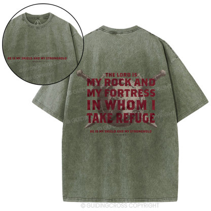 Lord Is My Shield And My Stronghold Christian Washed T-Shirt