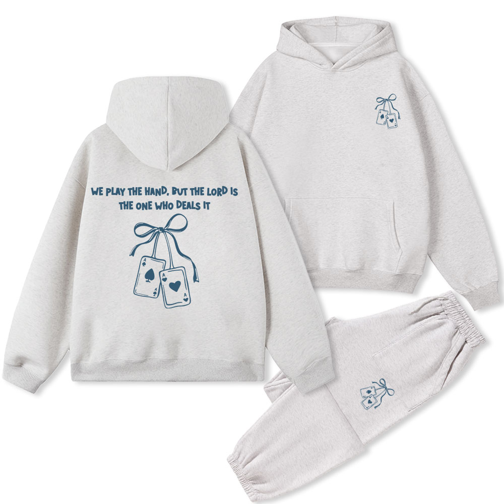 Lord Is The One Who Deals It Christian Fleece Hoodie Set