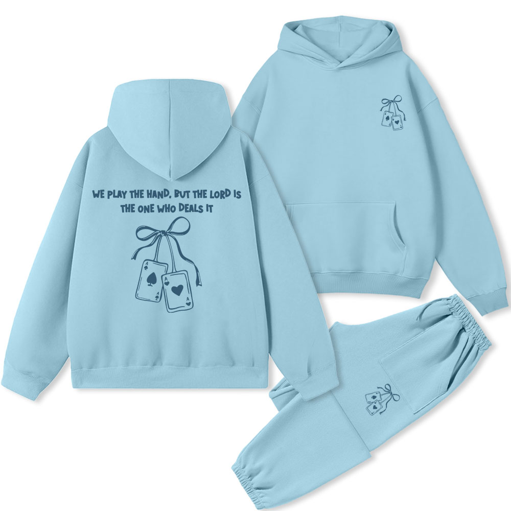 Lord Is The One Who Deals It Christian Fleece Hoodie Set