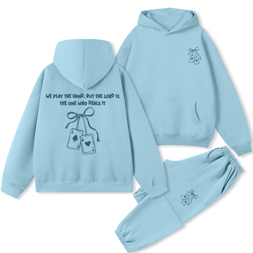 Lord Is The One Who Deals It Christian Fleece Hoodie Set