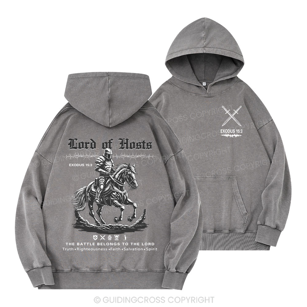 Lord Of Hosts Christian Washed Hoodie 