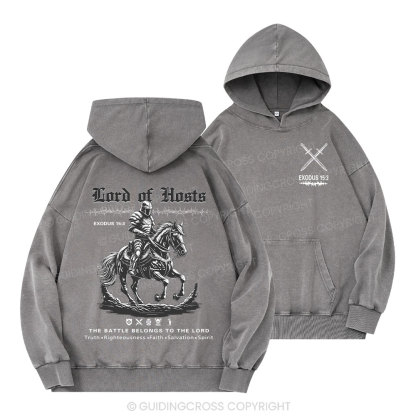Lord Of Hosts Christian Washed Hoodie 
