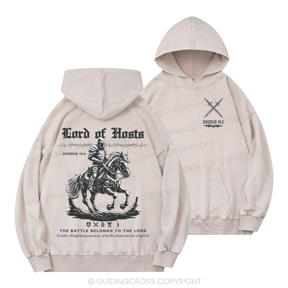 Lord Of Hosts Christian Washed Hoodie 