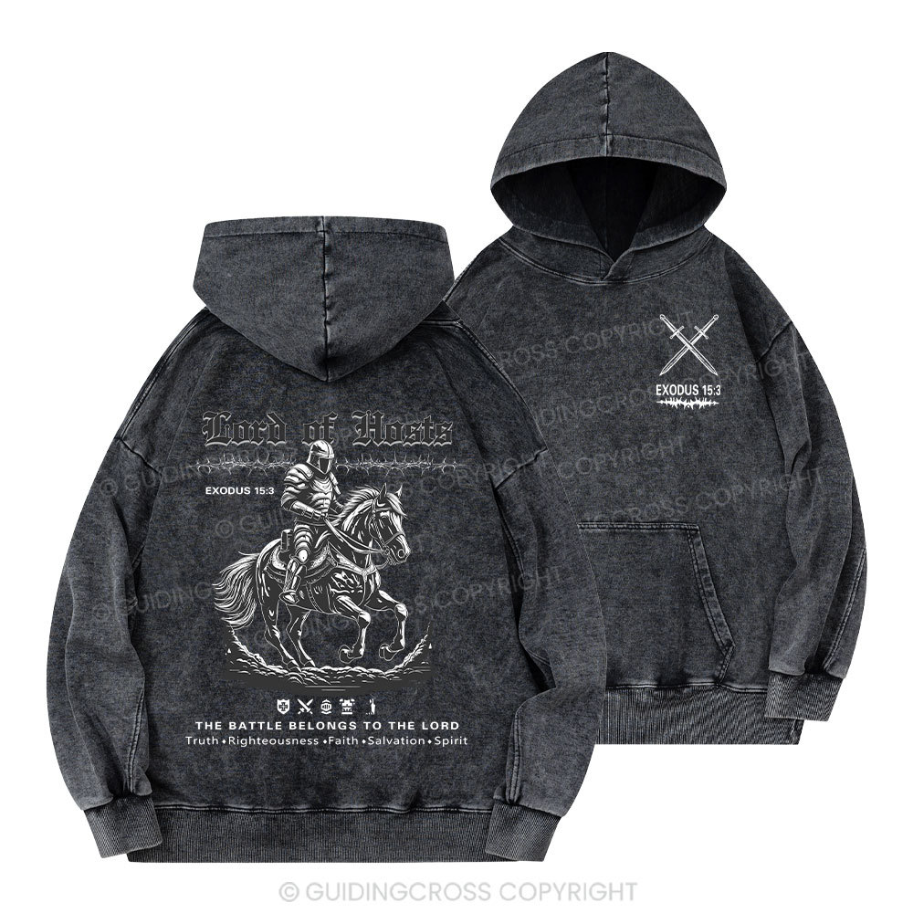 Lord Of Hosts Christian Washed Hoodie 